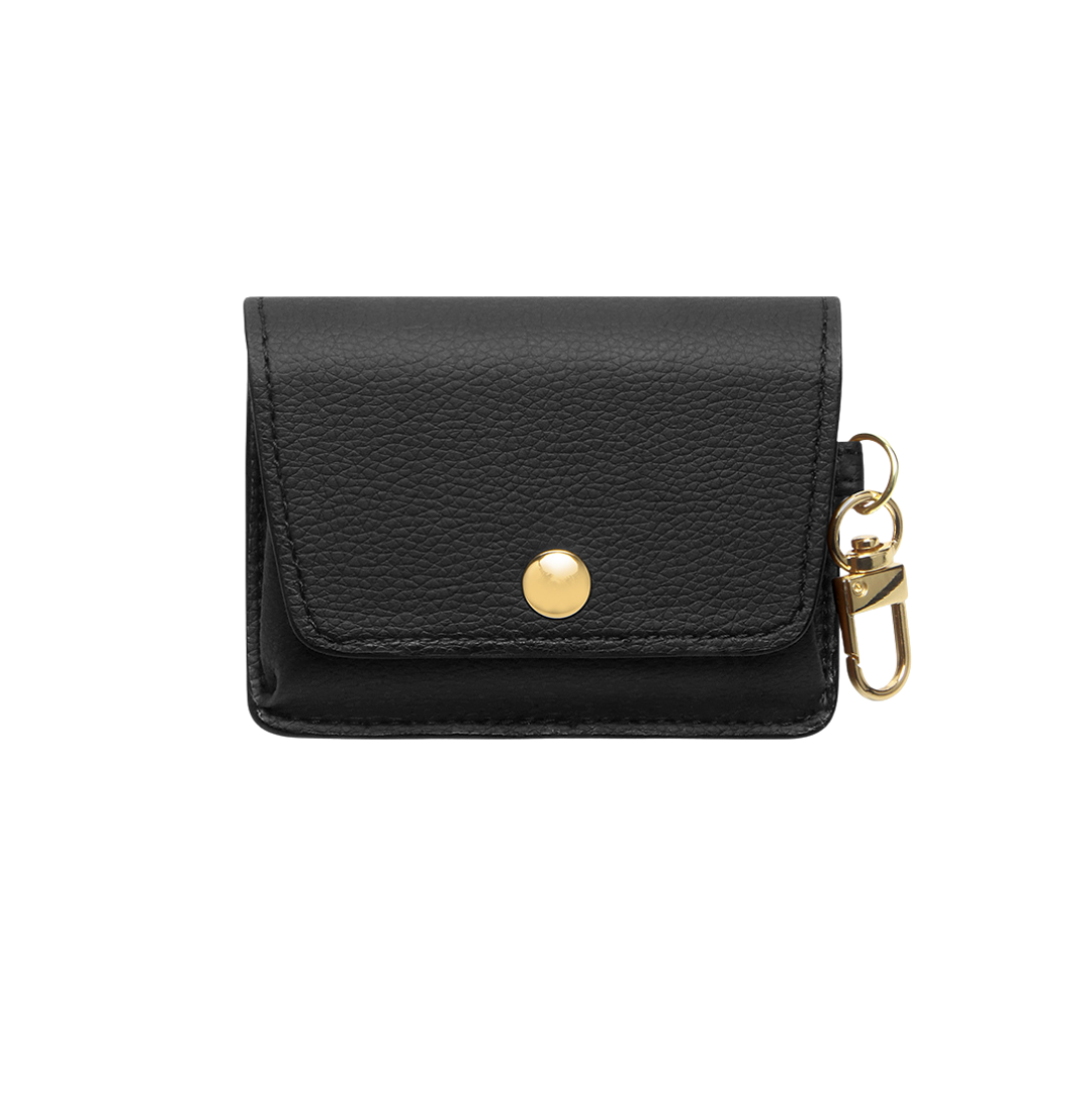 Midnight Black PU Leather Travel Pouch